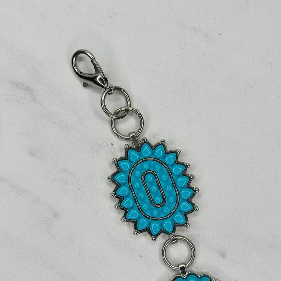 Chunky Blue Studded Concho Silver Chain Belt XS/Small (XS/S) Western Statement ✨ - Picture 3 of 10